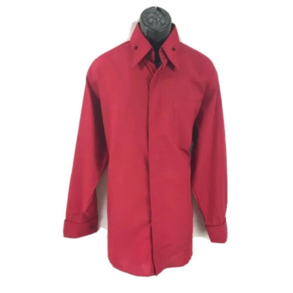 Biani Men's Shirt Button-Front with Pocket Size XL